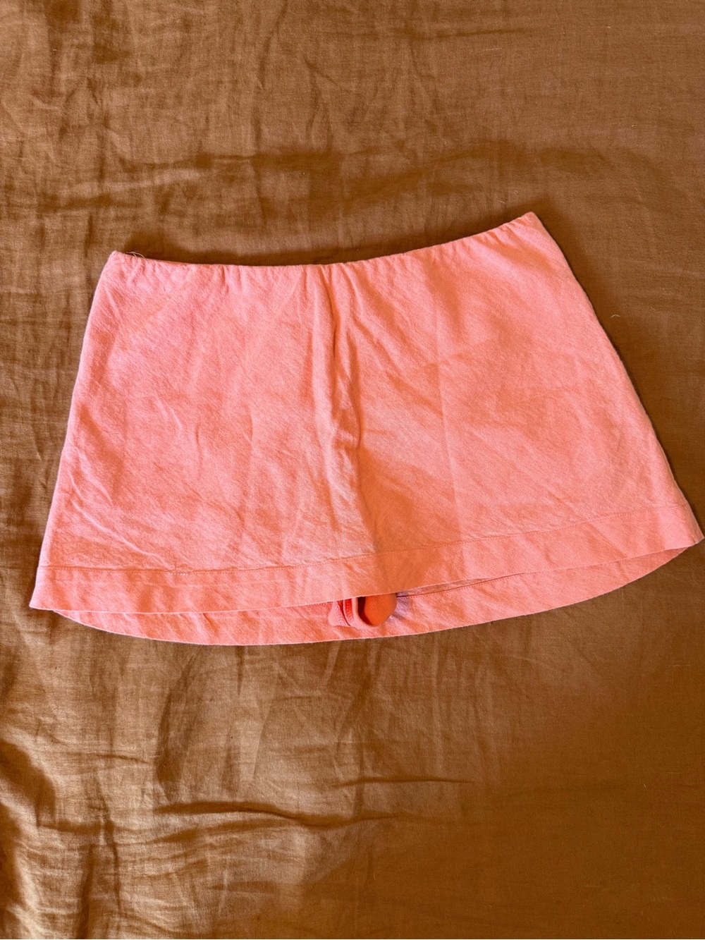 Free People Coral My Little Micro Mini Cotton Linen Skort